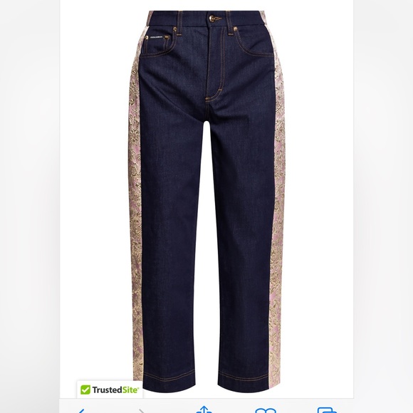 Dolce & Gabbana Italy 50 XXL 14 pink gold jacquard jeans NWT $1345 - Picture 4 of 11